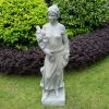 Large Antique Gray Magnesium Oxide Garden Sculpture, Unique Outdoor Decorative Statue