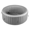 Inflatable Hot Tub, 6 to 8 Person Capacity, 94.5 x 26in Round Portable Outdoor Spa, with 130 Soothing Jets, Headrest, LED Light, Cover