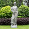 Large Antique Gray Magnesium Oxide Garden Sculpture, Unique Outdoor Decorative Statue