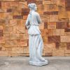 White Magnesium Oxide Garden Sculpture, Elegant Outdoor Decorative Statue