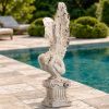 Tall Magnesium Oxide Garden Sculpture, Elegant Outdoor Decorative Statue