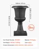 Plastic Urn Planters, 9.8 x 16.5 Inch, 2 Pack Black Classic Flower Pots Front Porch Planters, Indoor & Outdoor Vase for Wedding, Party, Event, Home