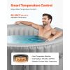 Inflatable Hot Tub, 6 to 8 Person Capacity, 94.5 x 26in Round Portable Outdoor Spa, with 130 Soothing Jets, Headrest, LED Light, Cover