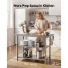 Stainless Steel Work Table, 24x48 Inch Food Prep Table with 2 Shelves and Backsplash, Commercial Kitchen Workstation