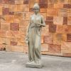 Tall Gray Magnesium Oxide Garden Sculpture, Outdoor Decorative Statue